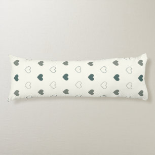 Cute Simple Heart Pattern green cream Body Cushion