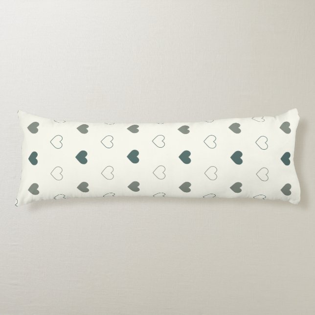 Cute Simple Heart Pattern green cream Body Cushion (Front)