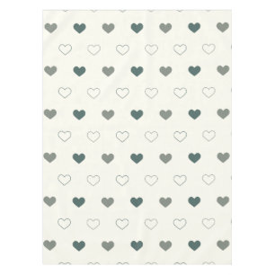 Cute Simple Heart Pattern green cream Tablecloth