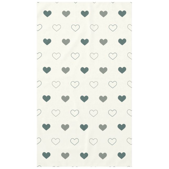 Cute Simple Heart Pattern green cream Tablecloth (Front)