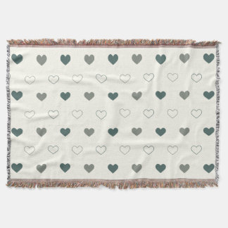 Cute Simple Heart Pattern green cream Throw Blanket