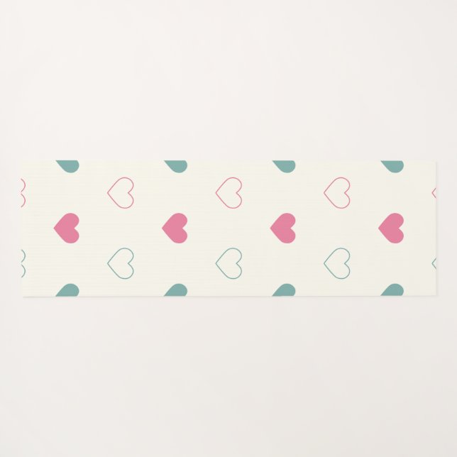Cute Simple Heart Pattern Yoga Mat (Back (Horizontal))