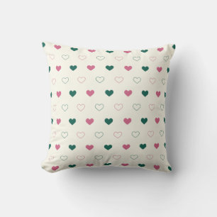 Cute Simple Heart Seamless pink / cream Cushion