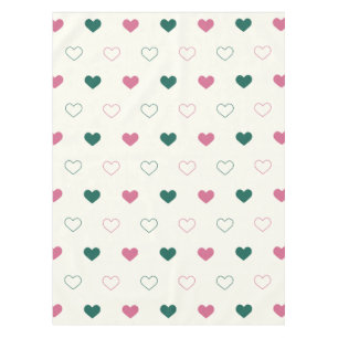 Cute Simple Heart Seamless pink / cream Tablecloth