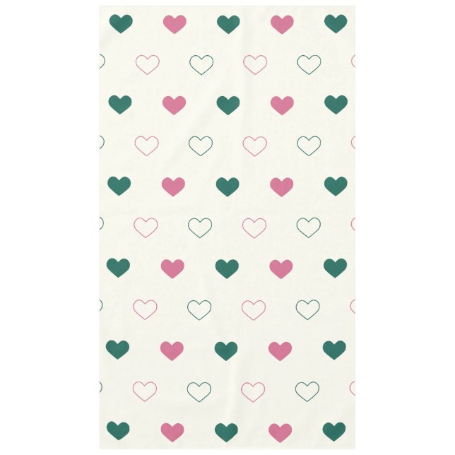 Cute Simple Heart Seamless pink / cream Tablecloth (Front)