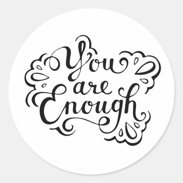 Cute Simple Inspirational Quote Classic Round Sticker (Front)