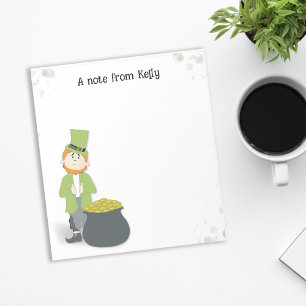 Cute Simple Leprechaun St. Patrick's Day Green Notepad