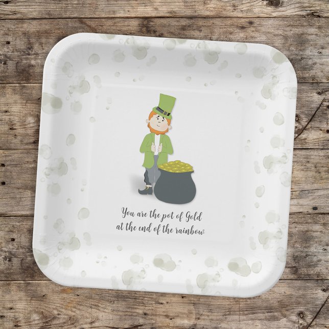 Cute Simple Leprechaun St. Patrick's Day Whimsical Paper Plate (Creator Uploaded)