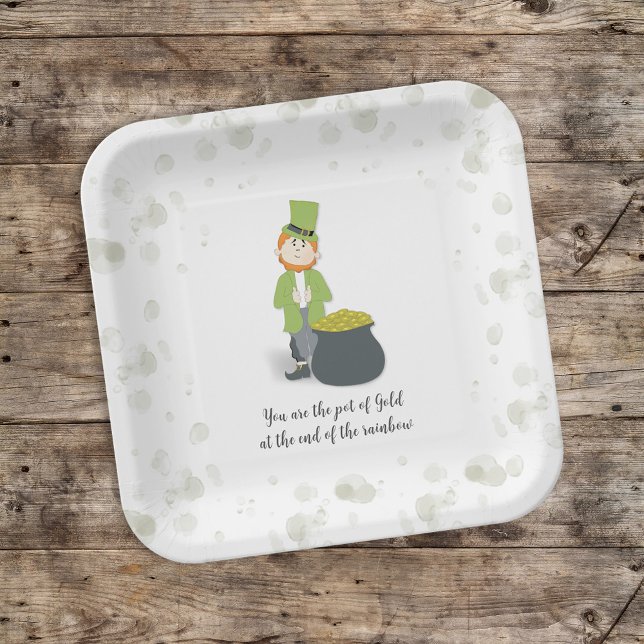 Cute Simple Leprechaun St. Patrick's Day Whimsical Paper Plate (Creator Uploaded)