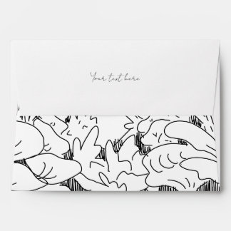 Cute Simple Line Art Plants and Flowers Envelope