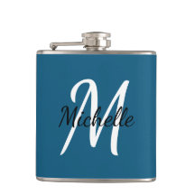 Cute Simple Modern Blue Monogram
