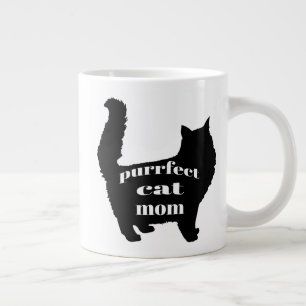 Cute SImple Modern Cat Mom Large Coffee Mug