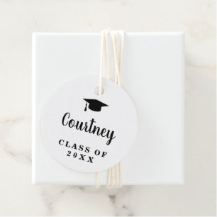 Cute Simple Mortar Board Modern Graduation Favour Tags