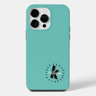 Cute Simple Name Initial Monogram iPhone 14 Pro Max Case