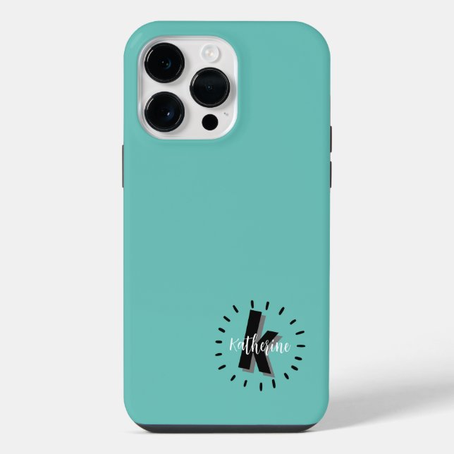 Cute Simple Name Initial Monogram iPhone Case (Back)