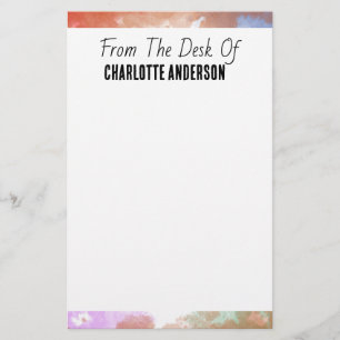 Cute Simple Pastel Border Personalised Note Stationery