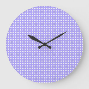 Cute Simple Periwinkle Blue and White Pattern Large Clock