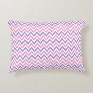 Cute Simple Pink and Purple Geometric Line Pattern Decorative Cushion