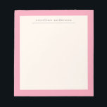 Cute Simple Pink Border Personalised Name Notepad<br><div class="desc">Cute Simple Pink Border Personalised Name Notepad</div>