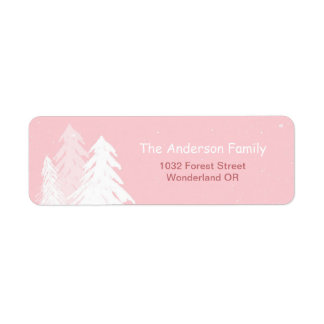 Cute Simple Pink Winter Onederland Address Label Return Address Label