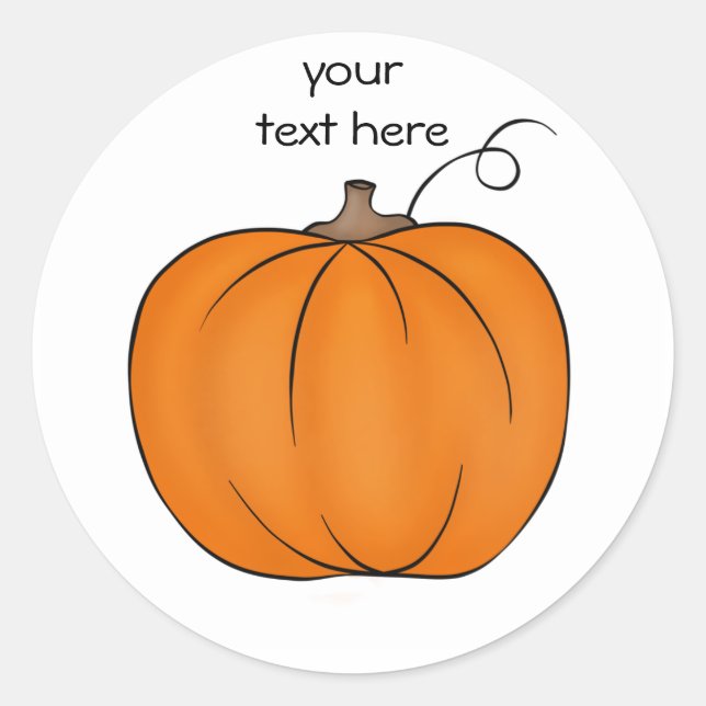 Cute simple pumpkin classic round sticker (Front)