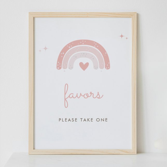 Cute Simple Rainbow Pink Favour Sign (Creator Uploaded)