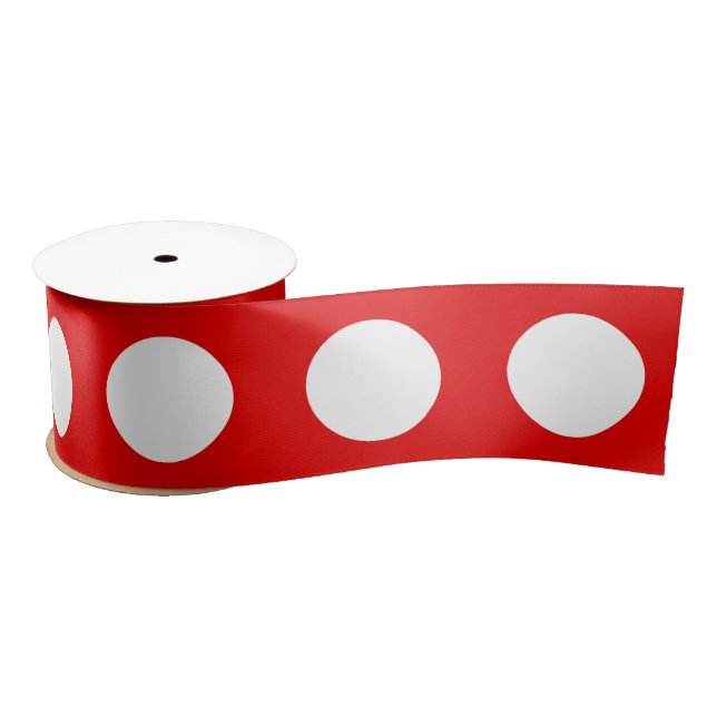 Cute Simple Red and White Polka Dots Satin Ribbon (Spool)