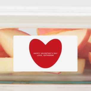 Cute simple red heart personalised Valentine's Day