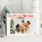 Cute Simple Red Modern Custom Photo Christmas