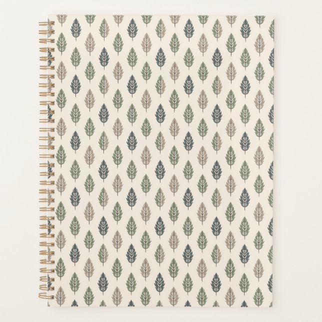 Cute Simple Sage Green & Beige Boho Style Planner (Front)
