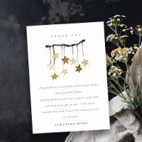 Cute Simple Star Mobile Neutral Yellow Baby Shower