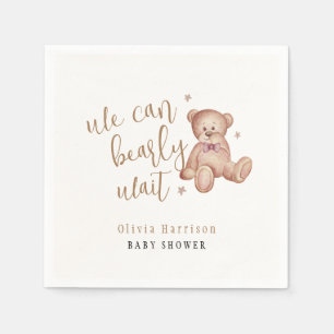 Cute Simple Teddy Bear Baby Shower Napkin