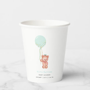 Cute Simple Teddy Bear Baby Shower  Paper Cups
