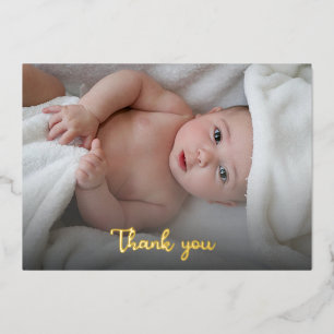 Cute Simple Thank You New Baby Shower Custom Photo