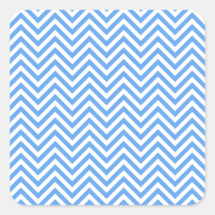 Cute Simple Trendy Baby Blue Chevron Pattern Square Sticker