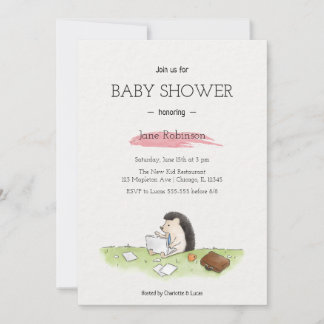 Cute Simple Watercolor for Baby Boy Invitation  