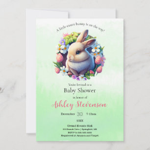 Cute simplistic Easter bunny Baby Shower Invitation