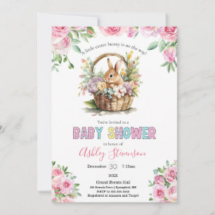 Cute simplistic Easter bunny Baby Shower Invitation