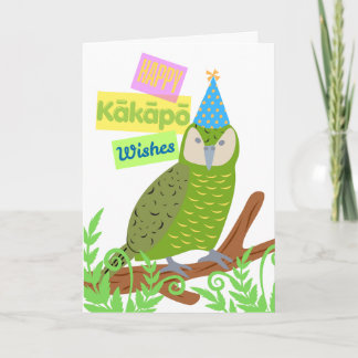 Cute Sincere Kakapo Birthday Kia Ora Card