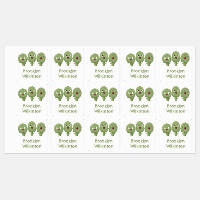 Cute singing artichokes vegetable cartoon (Sheet)