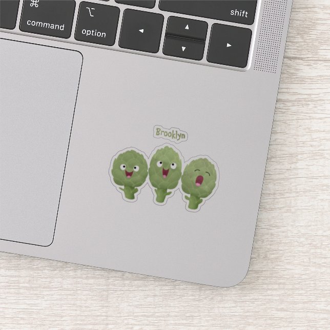 Cute singing artichokes vegetable cartoon (Detail)
