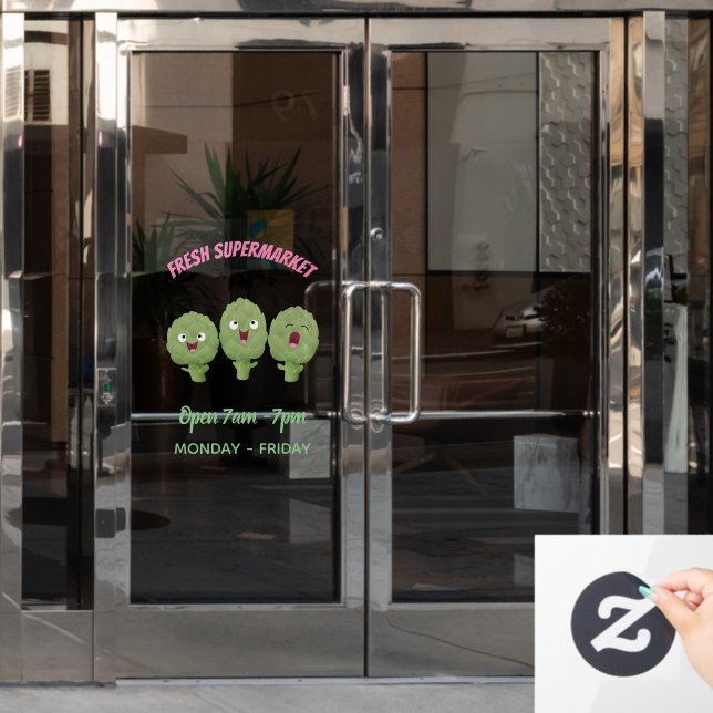 Cute singing artichokes vegetable cartoon (Office Door)