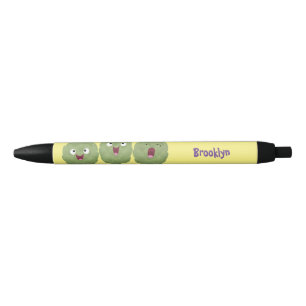 Cute singing artichokes vegetable cartoon black ink pen