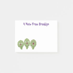 Cute singing artichokes vegetable cartoon post-it notes