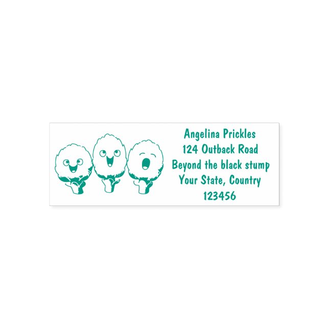Cute singing artichokes vegetable cartoon self-inking stamp (Design)