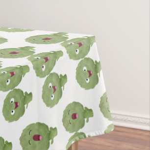 Cute singing artichokes vegetable cartoon tablecloth
