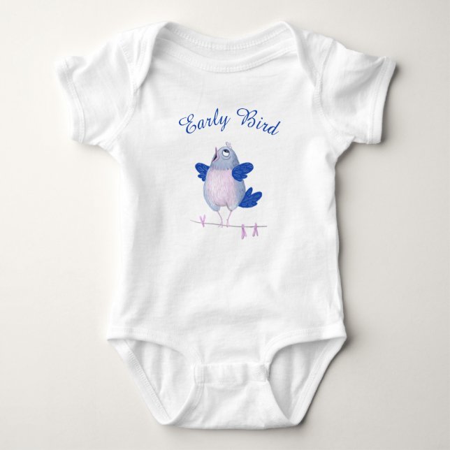 Cute Singing Bird Baby Bodysuit (Front)