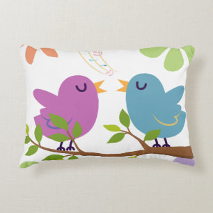 Cute Singing Birds Pillow Cover / Case