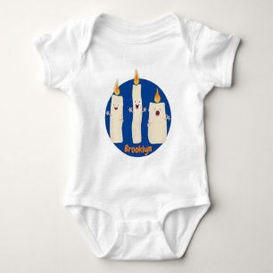 Cute singing candle trio cartoon baby bodysuit