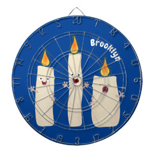 Cute singing candle trio cartoon dartboard